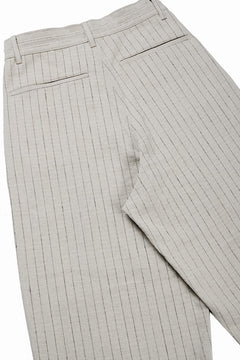 画像をギャラリービューアに読み込む, N/07 3 STITCHES WIDE TAPERED TROUSERS / HEAVY C/LI BUTCHER STRIPES (BEIGE)
