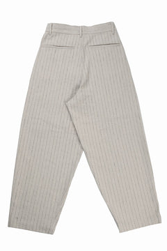画像をギャラリービューアに読み込む, N/07 3 STITCHES WIDE TAPERED TROUSERS / HEAVY C/LI BUTCHER STRIPES (BEIGE)