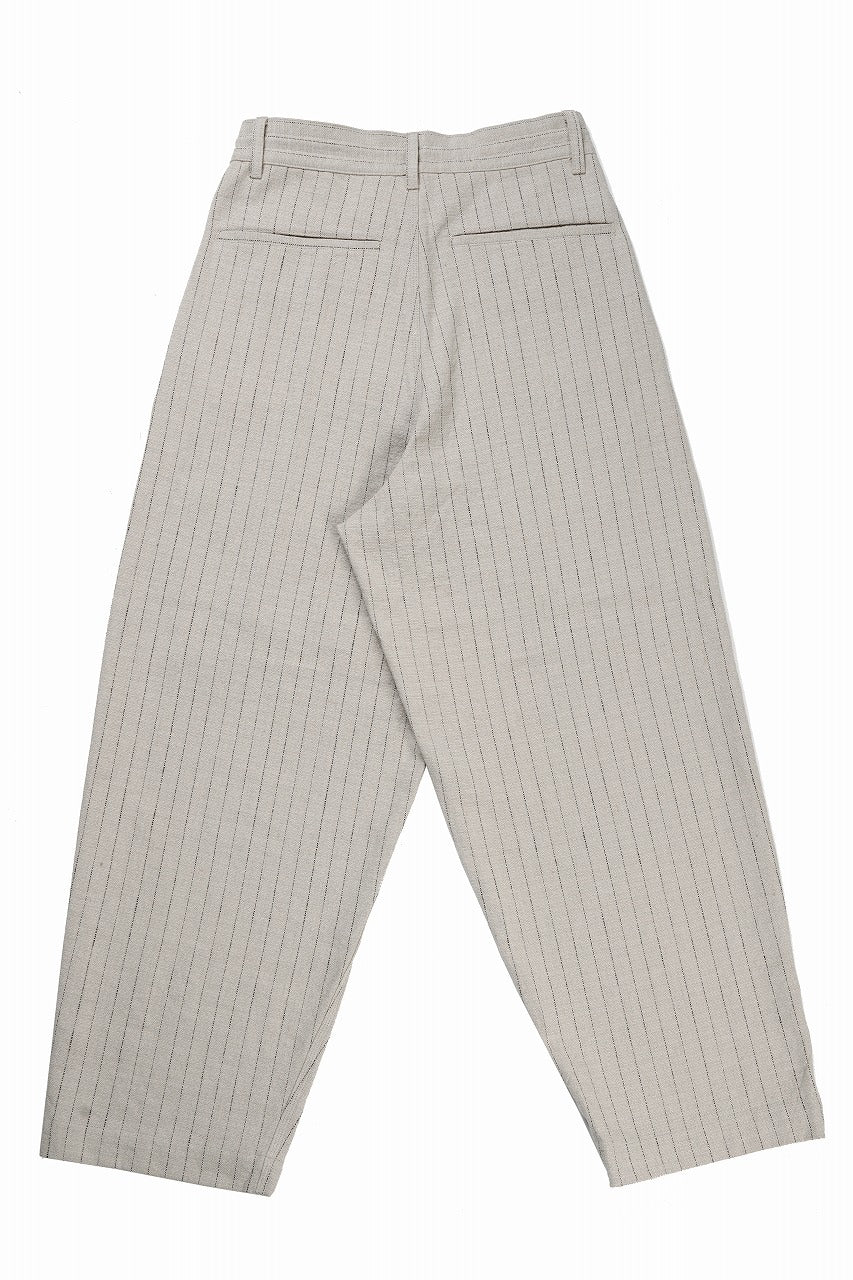 画像をギャラリービューアに読み込む, N/07 3 STITCHES WIDE TAPERED TROUSERS / HEAVY C/LI BUTCHER STRIPES (BEIGE)