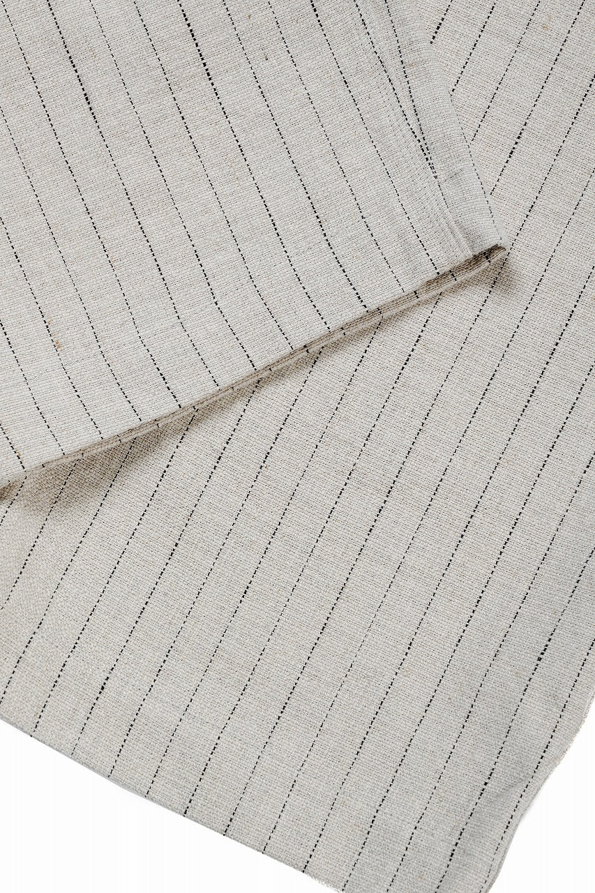 画像をギャラリービューアに読み込む, N/07 3 STITCHES WIDE TAPERED TROUSERS / HEAVY C/LI BUTCHER STRIPES (BEIGE)