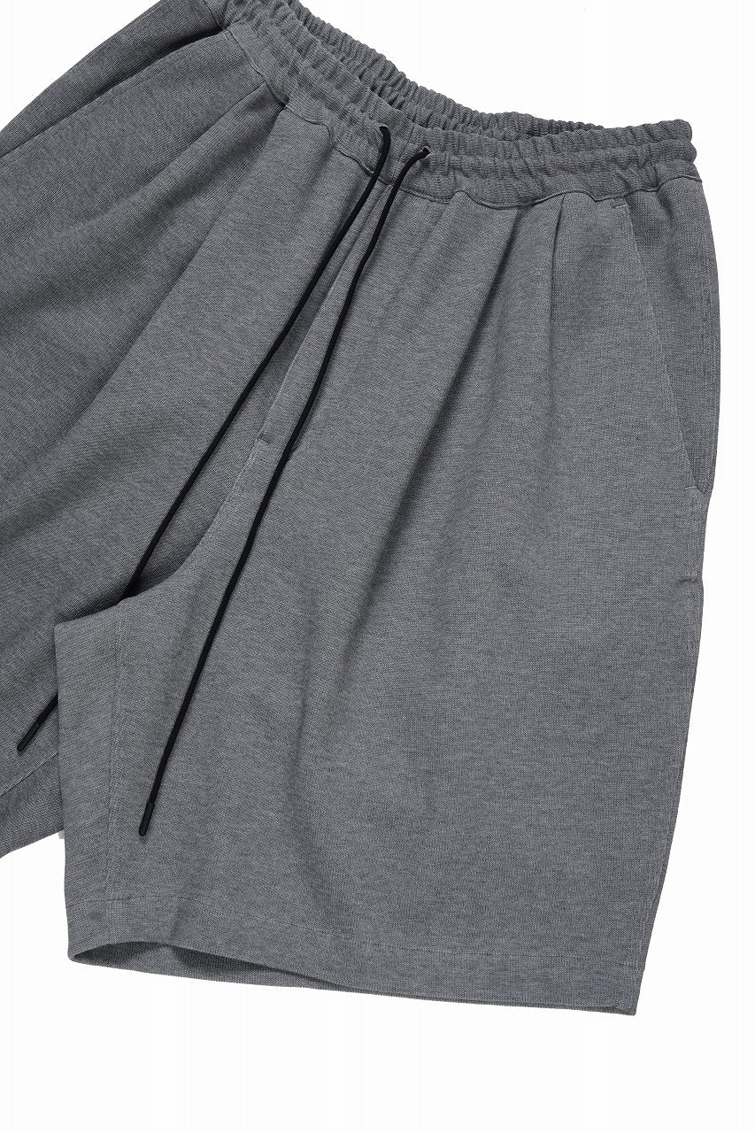画像をギャラリービューアに読み込む, N/07 2 TUCKS EASY SHORTS / RIBBED CARDBOARD KNIT JERSEY (GREY)
