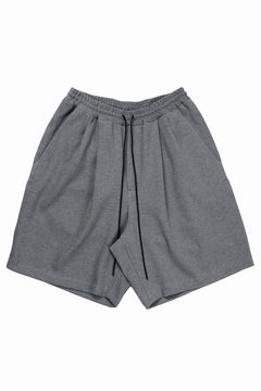 画像をギャラリービューアに読み込む, N/07 2 TUCKS EASY SHORTS / RIBBED CARDBOARD KNIT JERSEY (GREY)