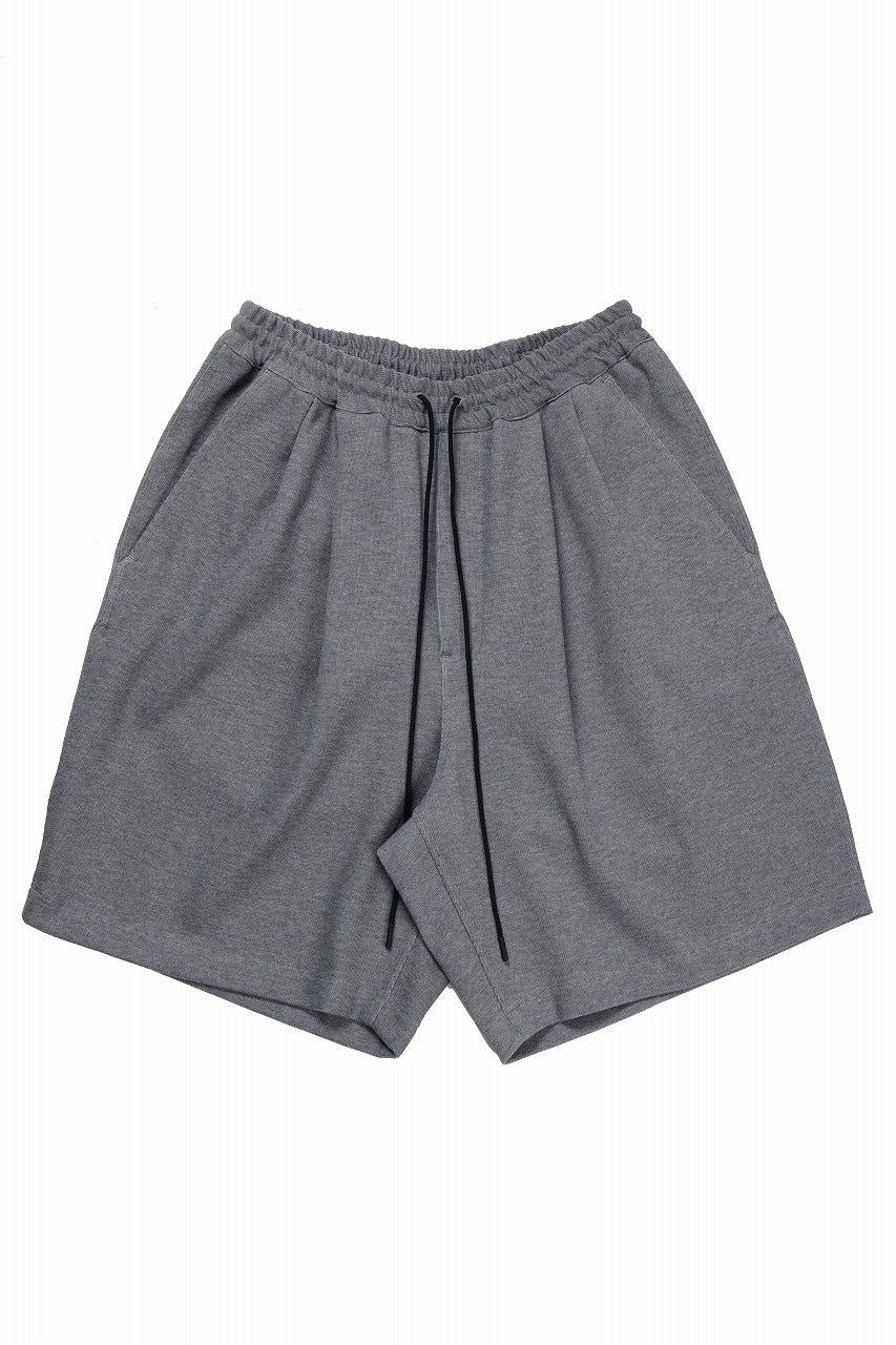 画像をギャラリービューアに読み込む, N/07 2 TUCKS EASY SHORTS / RIBBED CARDBOARD KNIT JERSEY (GREY)