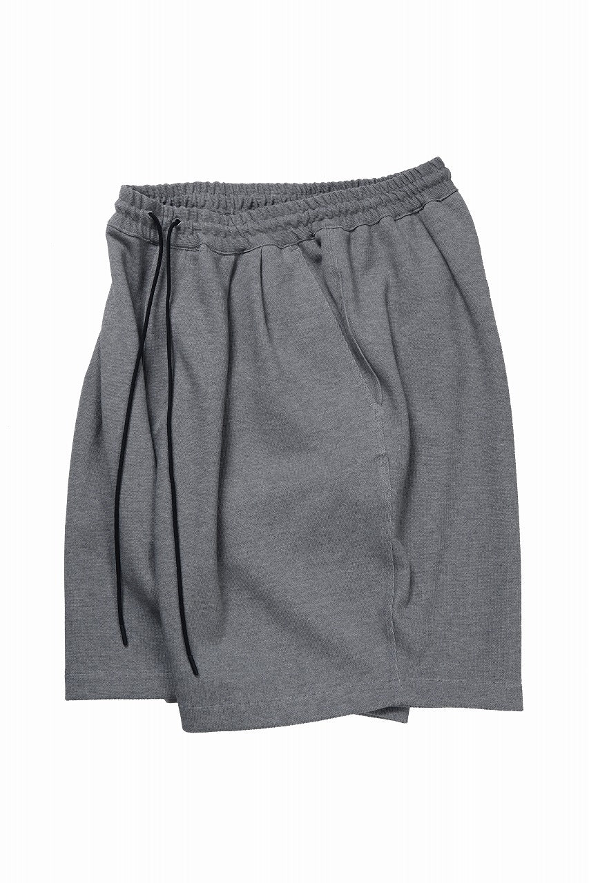 画像をギャラリービューアに読み込む, N/07 2 TUCKS EASY SHORTS / RIBBED CARDBOARD KNIT JERSEY (GREY)