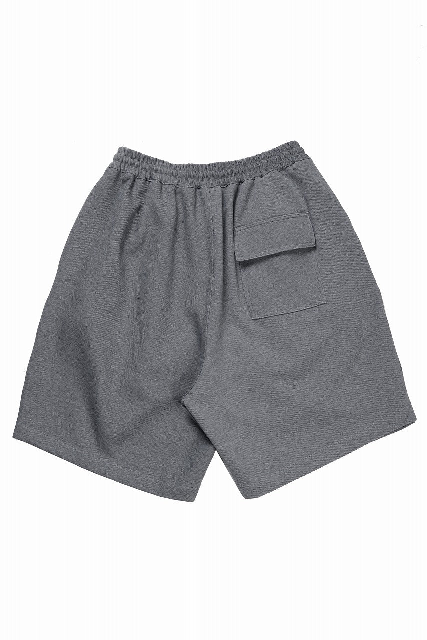 画像をギャラリービューアに読み込む, N/07 2 TUCKS EASY SHORTS / RIBBED CARDBOARD KNIT JERSEY (GREY)