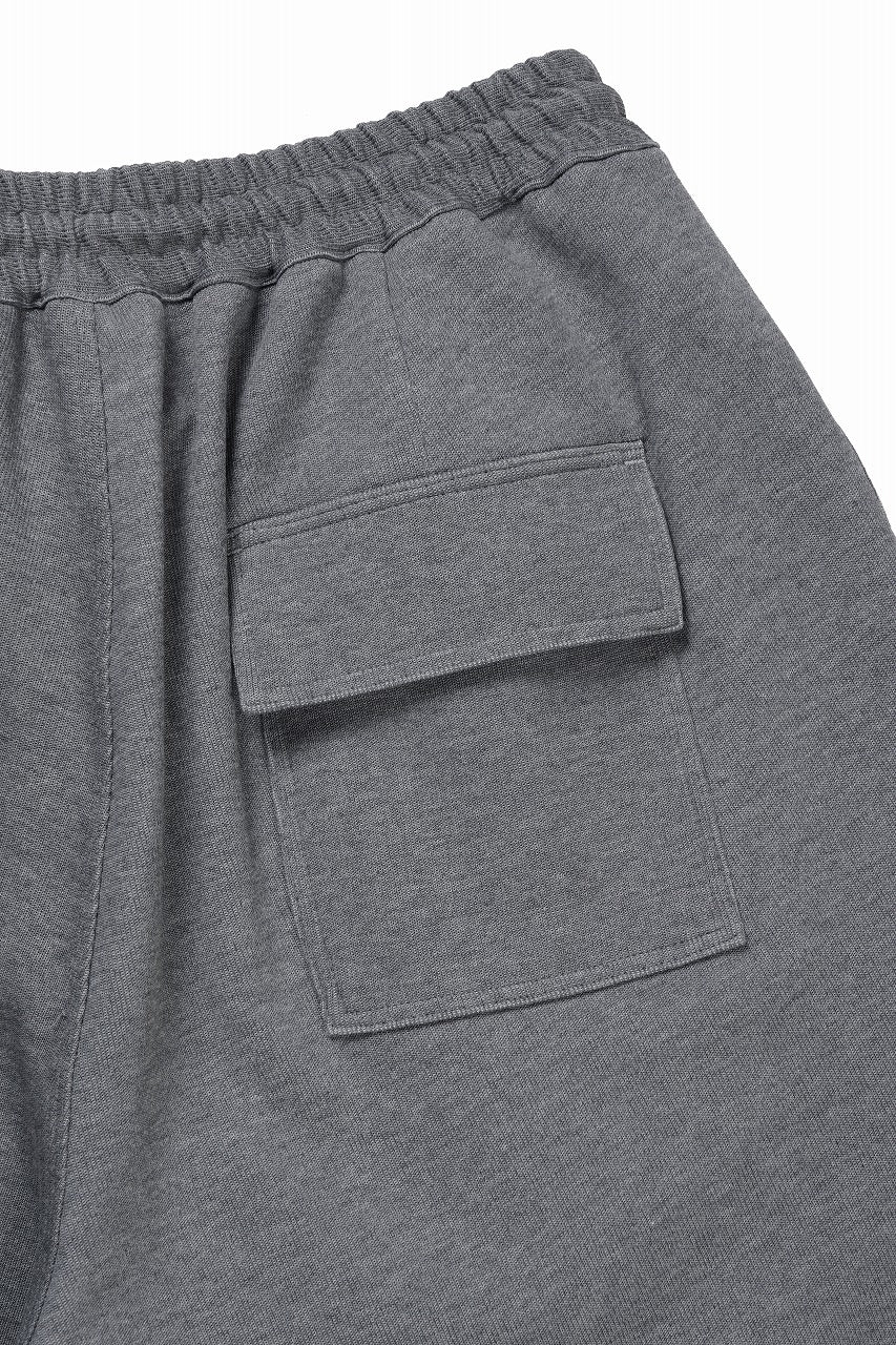 画像をギャラリービューアに読み込む, N/07 2 TUCKS EASY SHORTS / RIBBED CARDBOARD KNIT JERSEY (GREY)