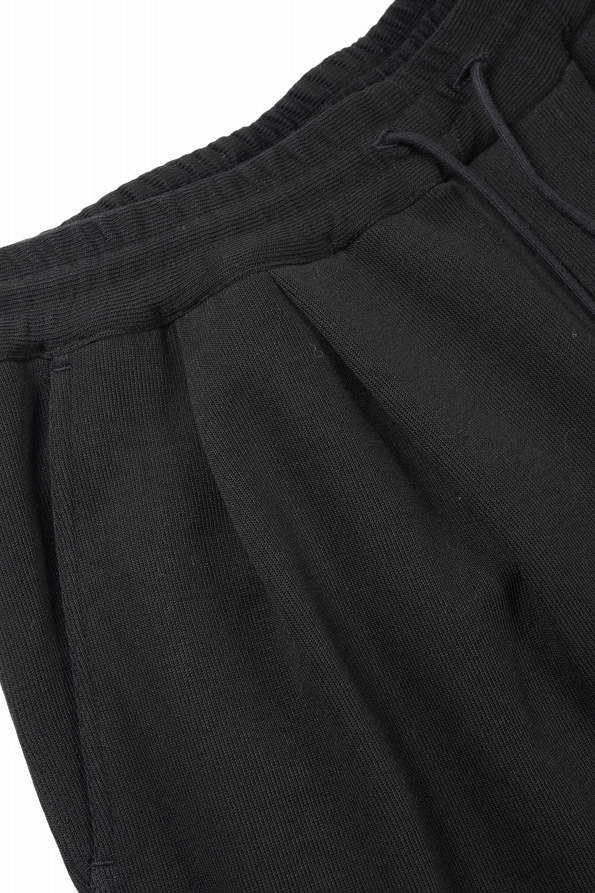 画像をギャラリービューアに読み込む, N/07 2 TUCKS EASY SHORTS / RIBBED CARDBOARD KNIT JERSEY (BLACK)