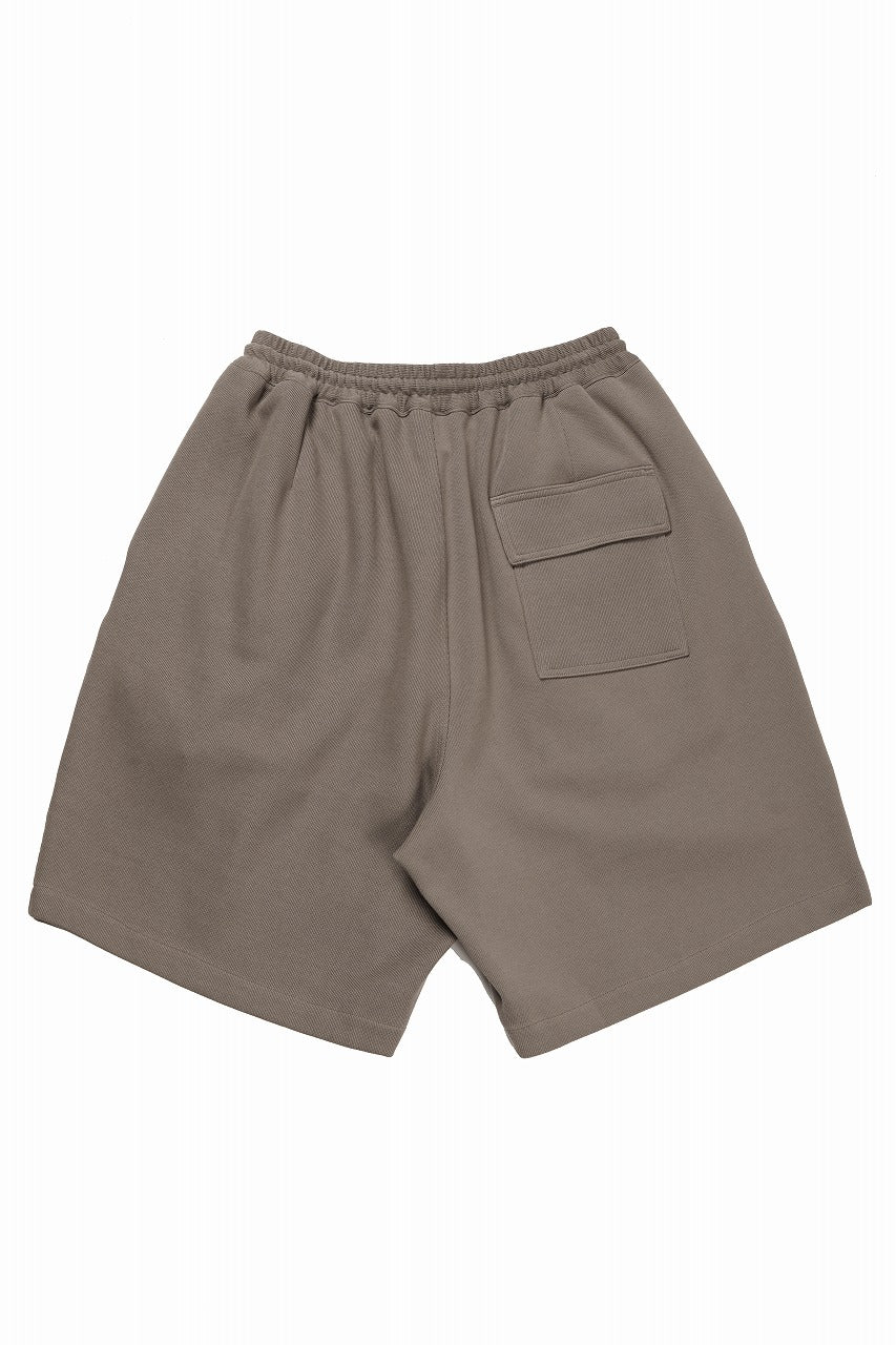 画像をギャラリービューアに読み込む, N/07 2 TUCKS EASY SHORTS / RIBBED CARDBOARD KNIT JERSEY (KHAKI)