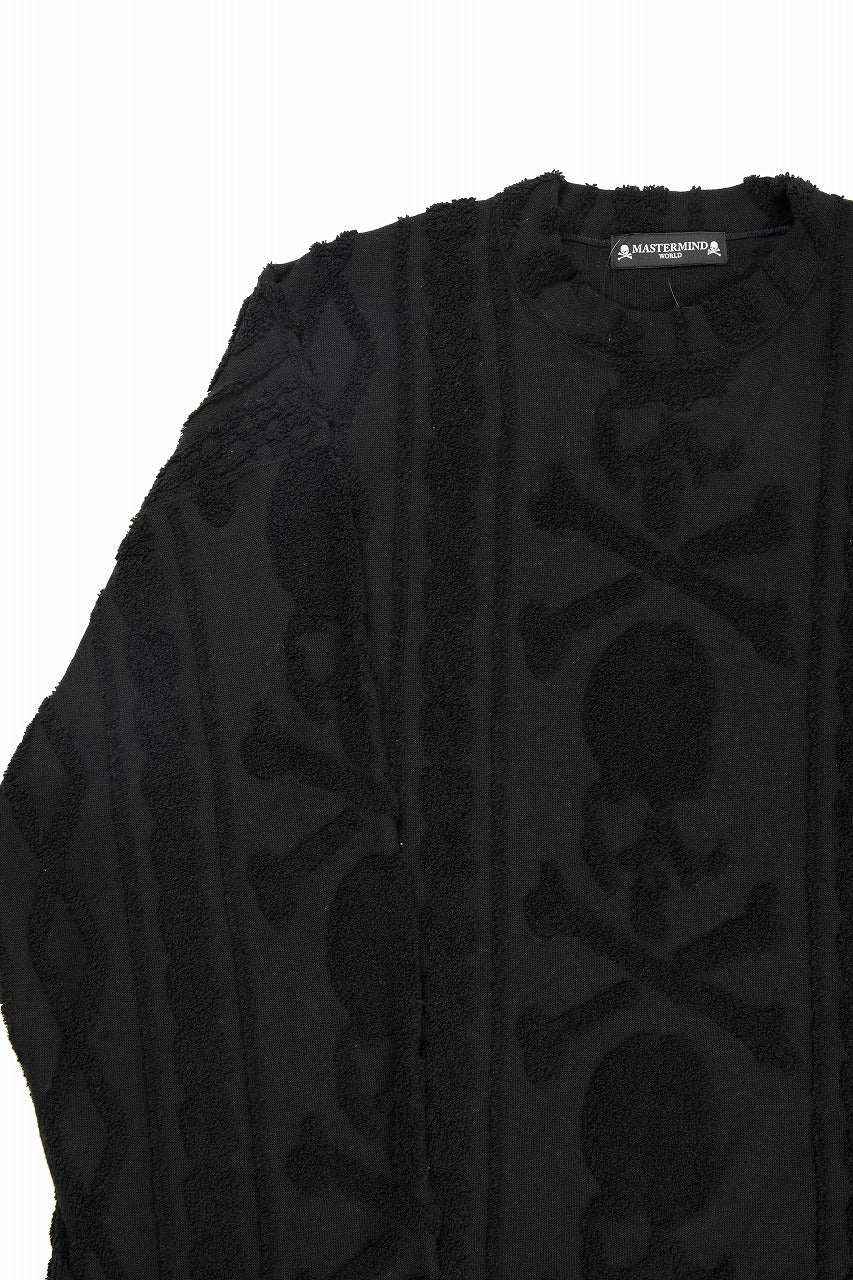 Load image into Gallery viewer, MASTERMIND WORLD OG ARAN SWEAT SHIRT (BLACK)