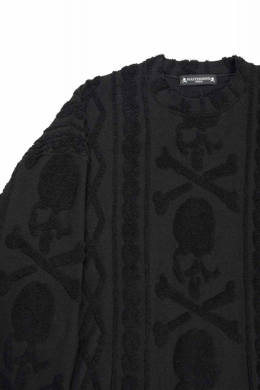 Load image into Gallery viewer, MASTERMIND WORLD OG ARAN SWEAT SHIRT (BLACK)