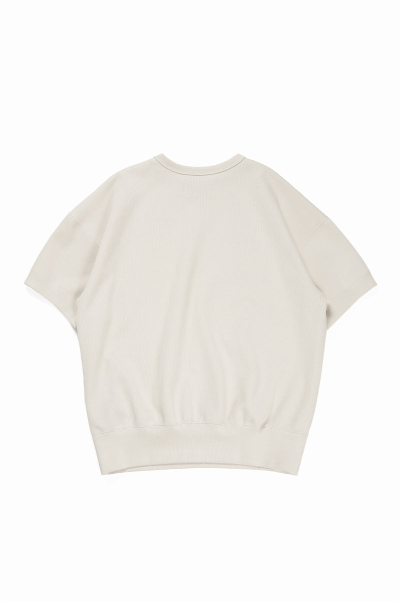 N/07 BASIC TOP / RIBBED CARDBOARD KNIT JERSEY (LIGHT BEIGE