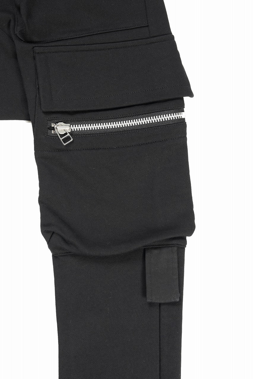 画像をギャラリービューアに読み込む, A.F ARTEFACT FLAP ZIP SARROUEL SKINNY SWEAT PANTS (BLACK)