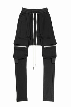 画像をギャラリービューアに読み込む, A.F ARTEFACT FLAP ZIP SARROUEL SKINNY SWEAT PANTS (BLACK)