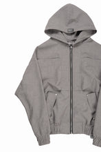 Load image into Gallery viewer, A.F ARTEFACT HOODED ZIP UP BLOUSON / SYNTHETIC SUEDE LEATHER (GREY)