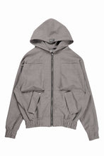 Load image into Gallery viewer, A.F ARTEFACT HOODED ZIP UP BLOUSON / SYNTHETIC SUEDE LEATHER (GREY)