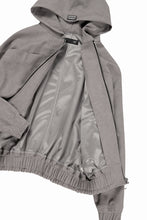Load image into Gallery viewer, A.F ARTEFACT HOODED ZIP UP BLOUSON / SYNTHETIC SUEDE LEATHER (GREY)