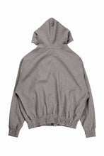 Load image into Gallery viewer, A.F ARTEFACT HOODED ZIP UP BLOUSON / SYNTHETIC SUEDE LEATHER (GREY)