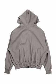 Load image into Gallery viewer, A.F ARTEFACT HOODED ZIP UP BLOUSON / SYNTHETIC SUEDE LEATHER (GREY)
