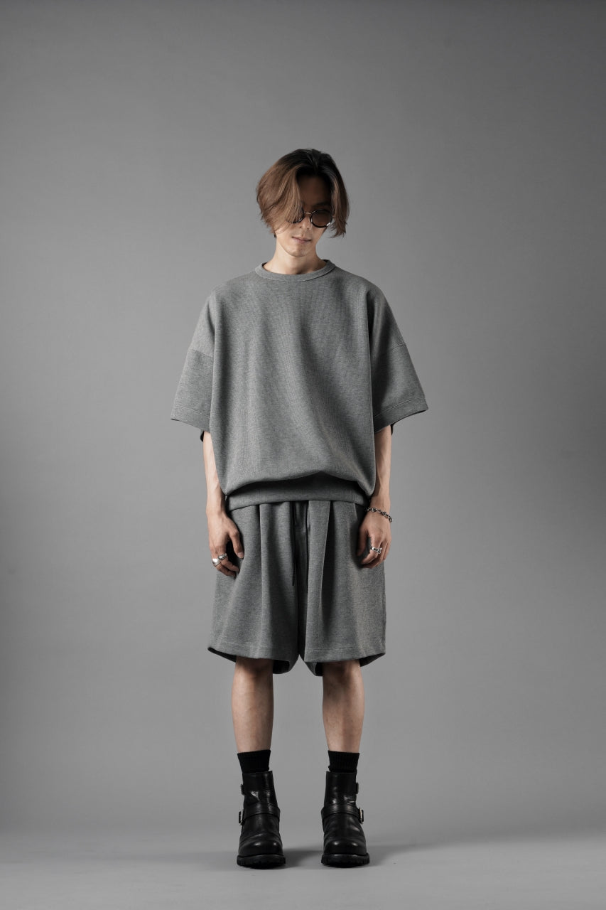 画像をギャラリービューアに読み込む, N/07 2 TUCKS EASY SHORTS / RIBBED CARDBOARD KNIT JERSEY (GREY)