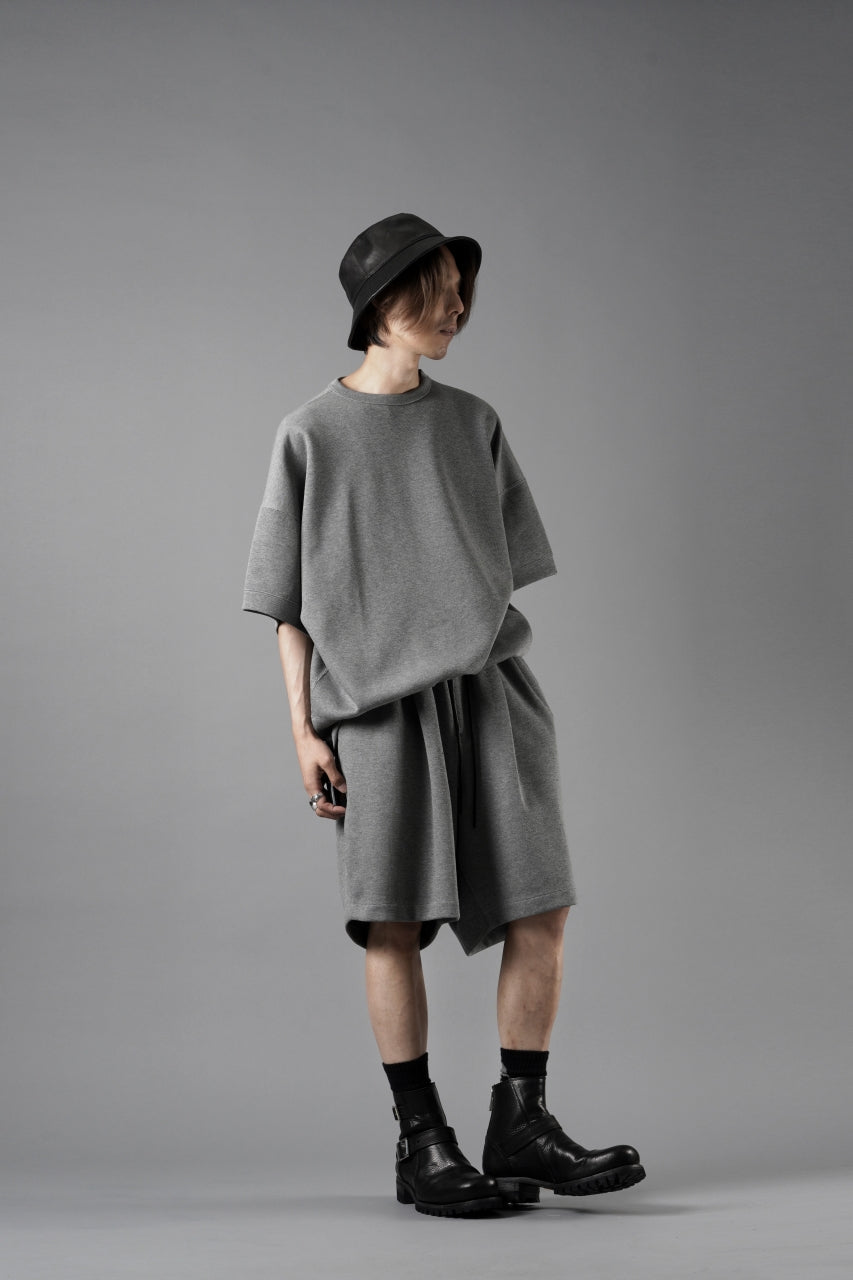 画像をギャラリービューアに読み込む, N/07 2 TUCKS EASY SHORTS / RIBBED CARDBOARD KNIT JERSEY (GREY)