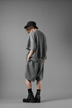 画像をギャラリービューアに読み込む, N/07 2 TUCKS EASY SHORTS / RIBBED CARDBOARD KNIT JERSEY (GREY)