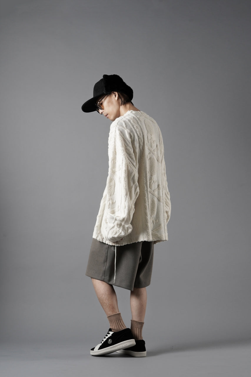 画像をギャラリービューアに読み込む, N/07 2 TUCKS EASY SHORTS / RIBBED CARDBOARD KNIT JERSEY (KHAKI GREEN)