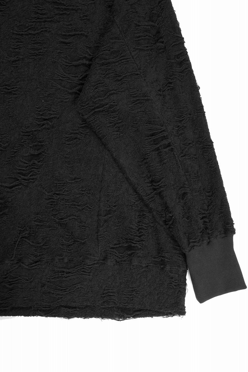 画像をギャラリービューアに読み込む, A.F ARTEFACT DOLMAN TOPS / DAMAGE PILE & PLATING KNIT JERSEY (BLACK)