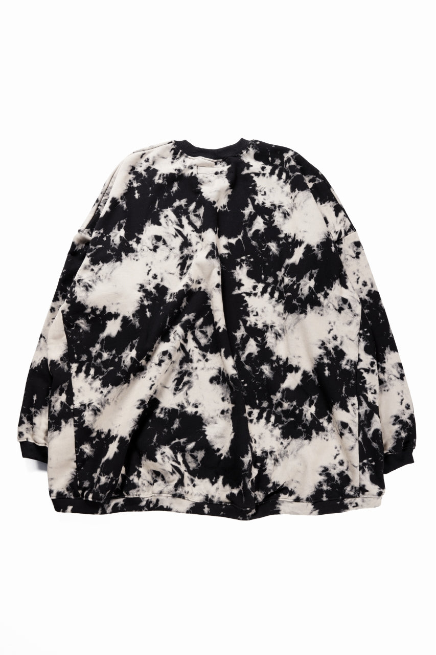 Load image into Gallery viewer, A.F ARTEFACT JUMBO CREW NECK TOPS / MOTTLED DYING (BLACK x IVORY)