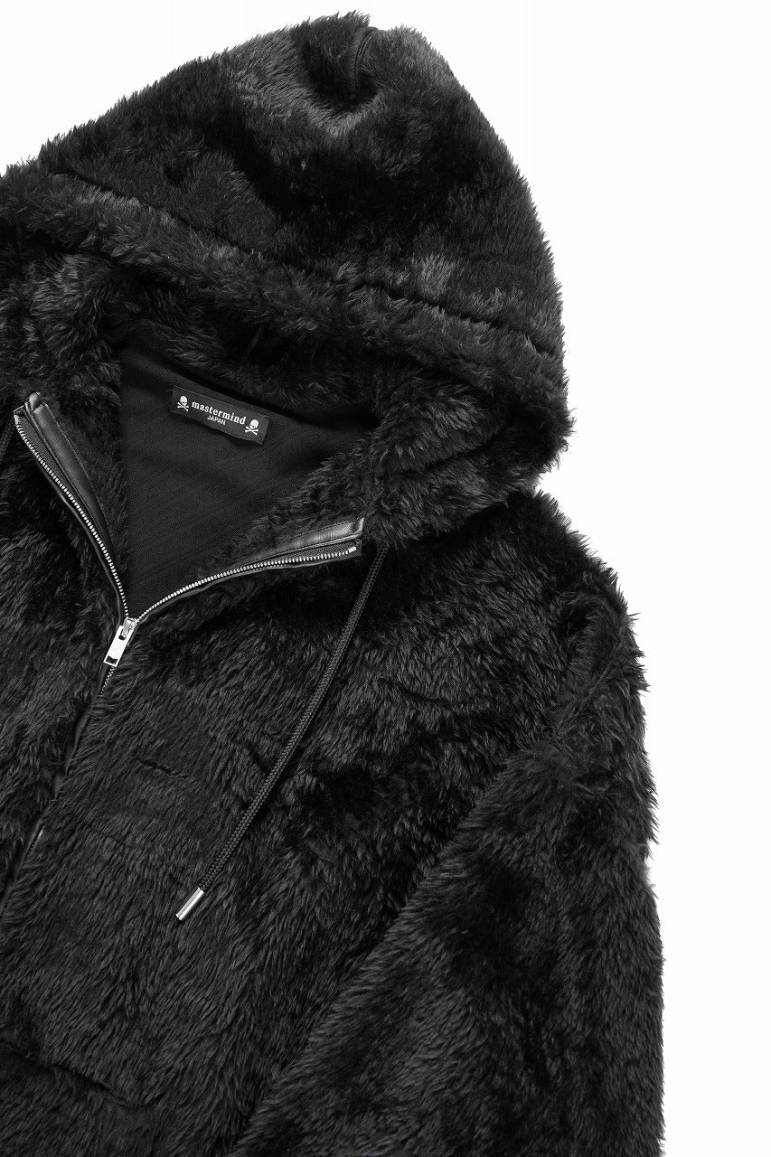 Load image into Gallery viewer, mastermind JAPAN POLAR BEAR ZIP-UP HOODIE (BLACK)