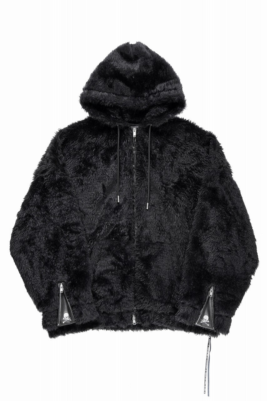 Load image into Gallery viewer, mastermind JAPAN POLAR BEAR ZIP-UP HOODIE (BLACK)