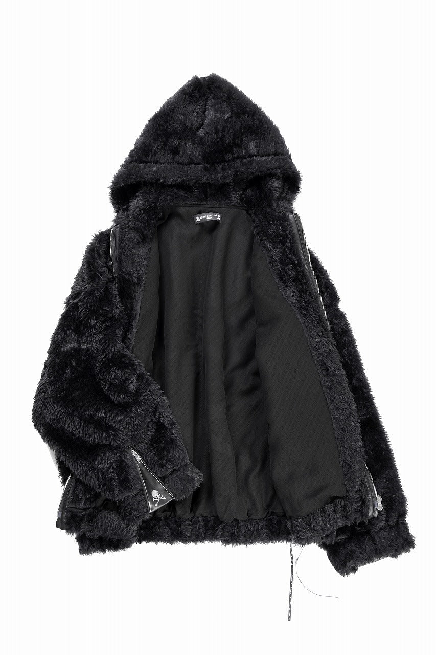 Load image into Gallery viewer, mastermind JAPAN POLAR BEAR ZIP-UP HOODIE (BLACK)