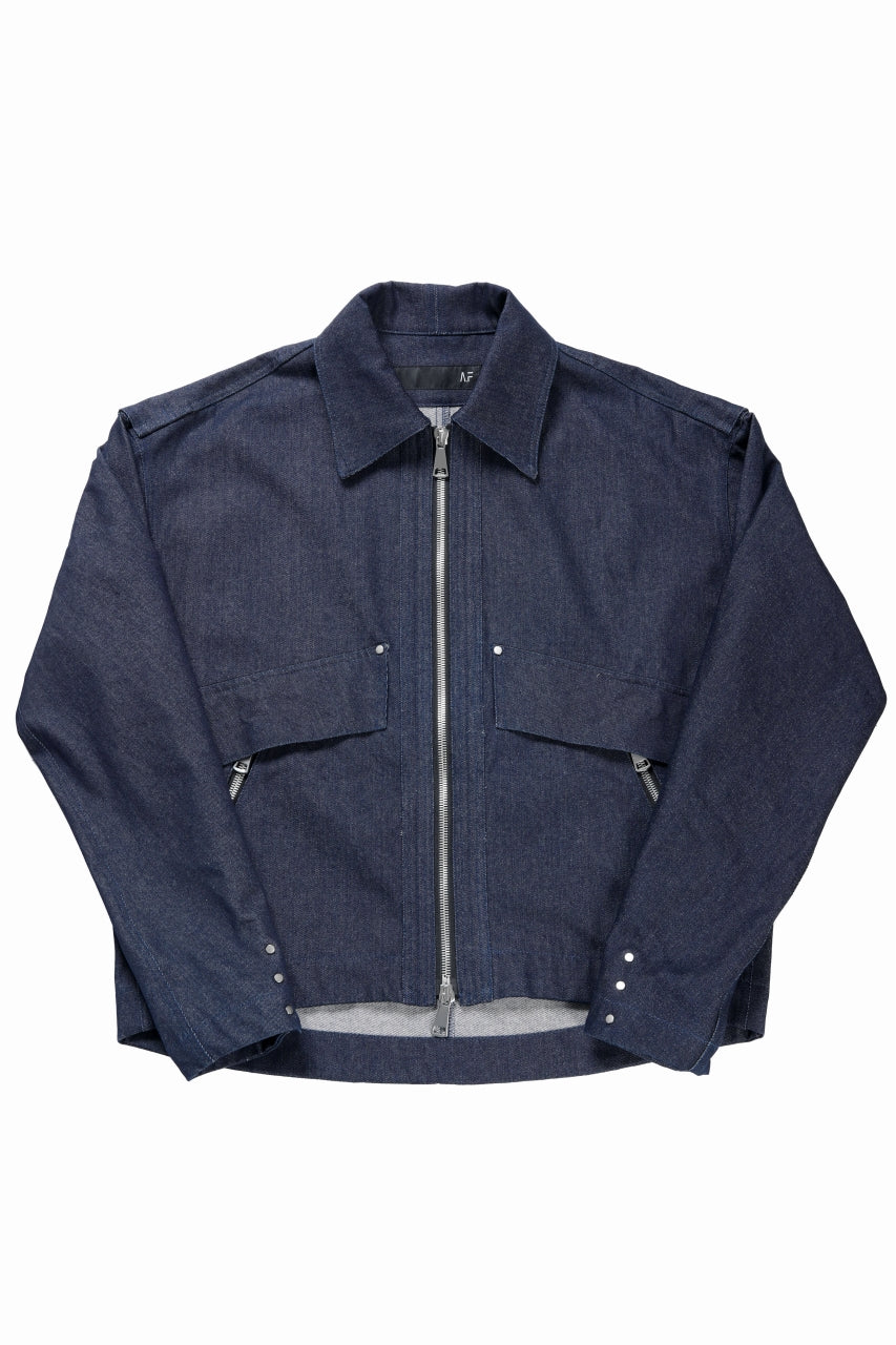 Load image into Gallery viewer, A.F ARTEFACT TUCK SLEEVE JACKET / RAW DENIM (NAVY)