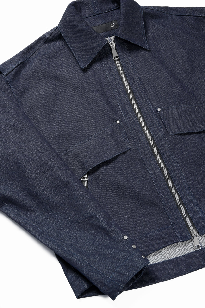 Load image into Gallery viewer, A.F ARTEFACT TUCK SLEEVE JACKET / RAW DENIM (NAVY)