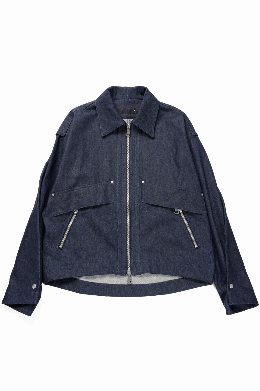 Load image into Gallery viewer, A.F ARTEFACT TUCK SLEEVE JACKET / RAW DENIM (NAVY)