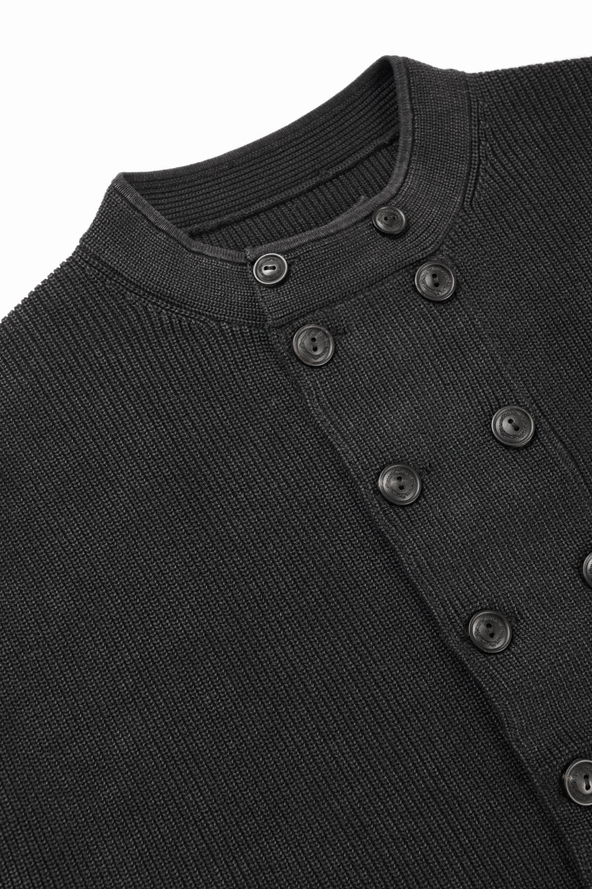 Load image into Gallery viewer, Professor.E DOUBLED BREASTED AGED KNIT (BLACK)