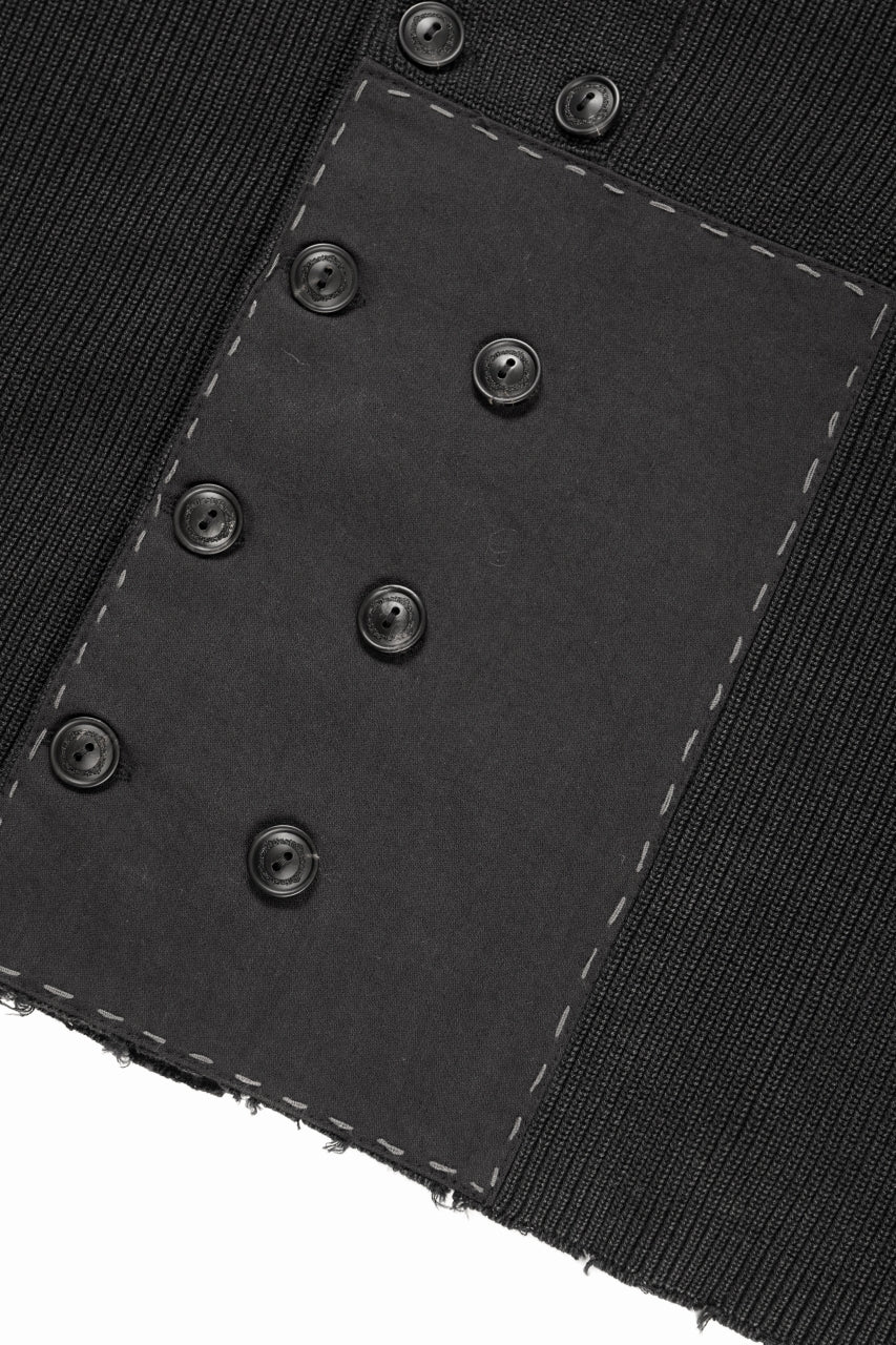 Load image into Gallery viewer, Professor.E DOUBLED BREASTED AGED KNIT (BLACK)