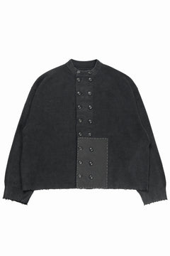 Load image into Gallery viewer, Professor.E DOUBLED BREASTED AGED KNIT (BLACK)