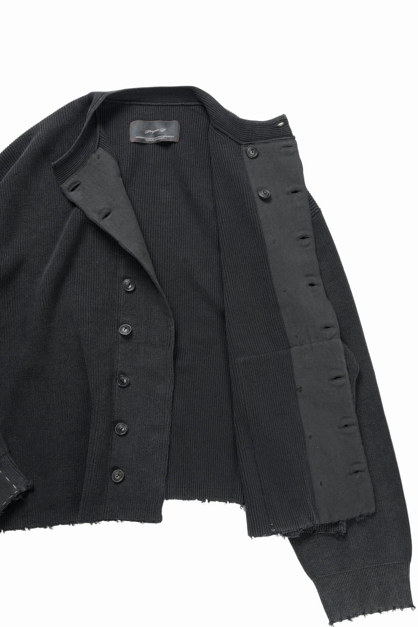 Load image into Gallery viewer, Professor.E DOUBLED BREASTED AGED KNIT (BLACK)