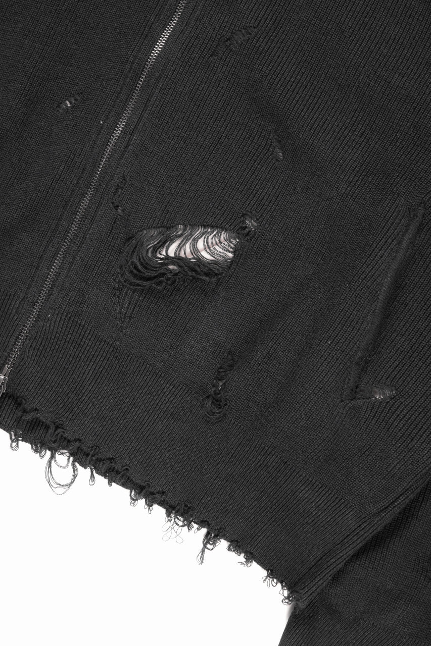 Load image into Gallery viewer, Professor.E DESTROYED KNIT JACKET (BLACK)