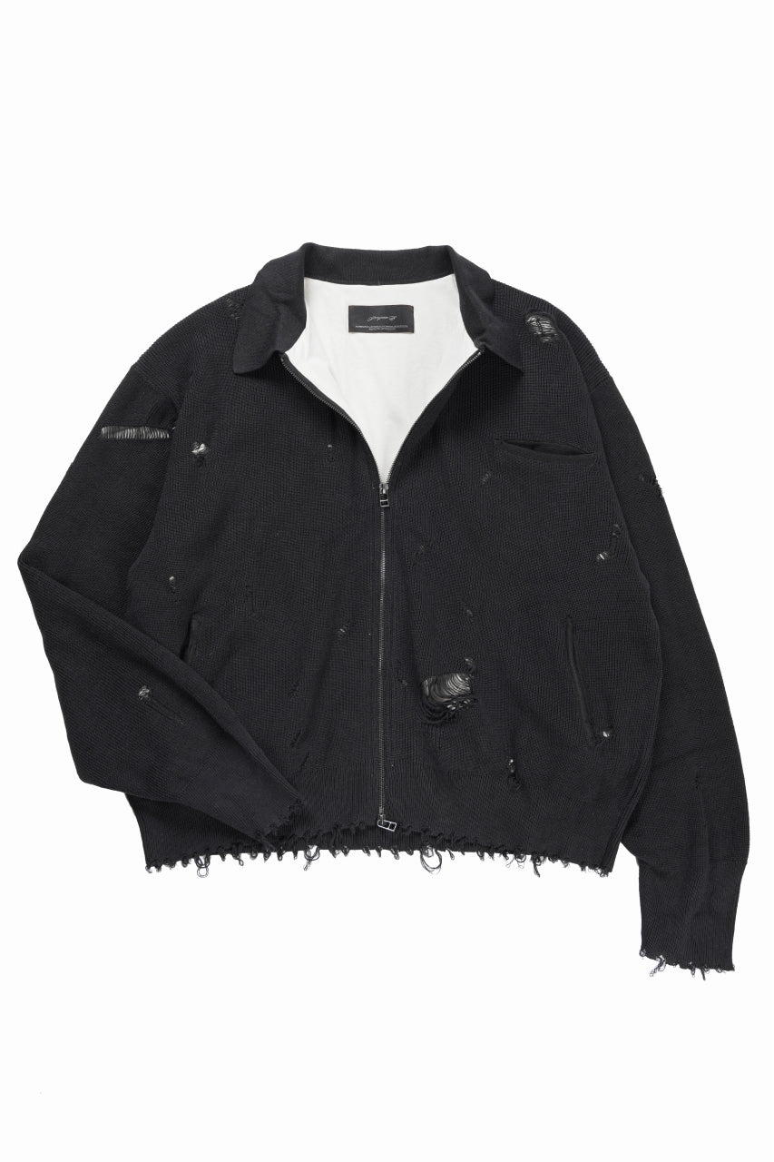 Load image into Gallery viewer, Professor.E DESTROYED KNIT JACKET (BLACK)