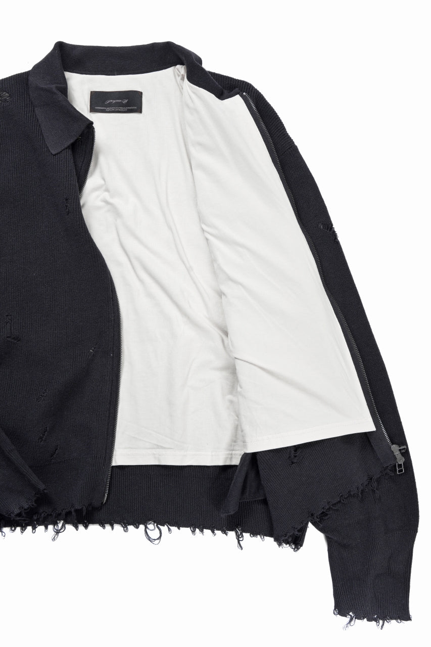 Load image into Gallery viewer, Professor.E DESTROYED KNIT JACKET (BLACK)
