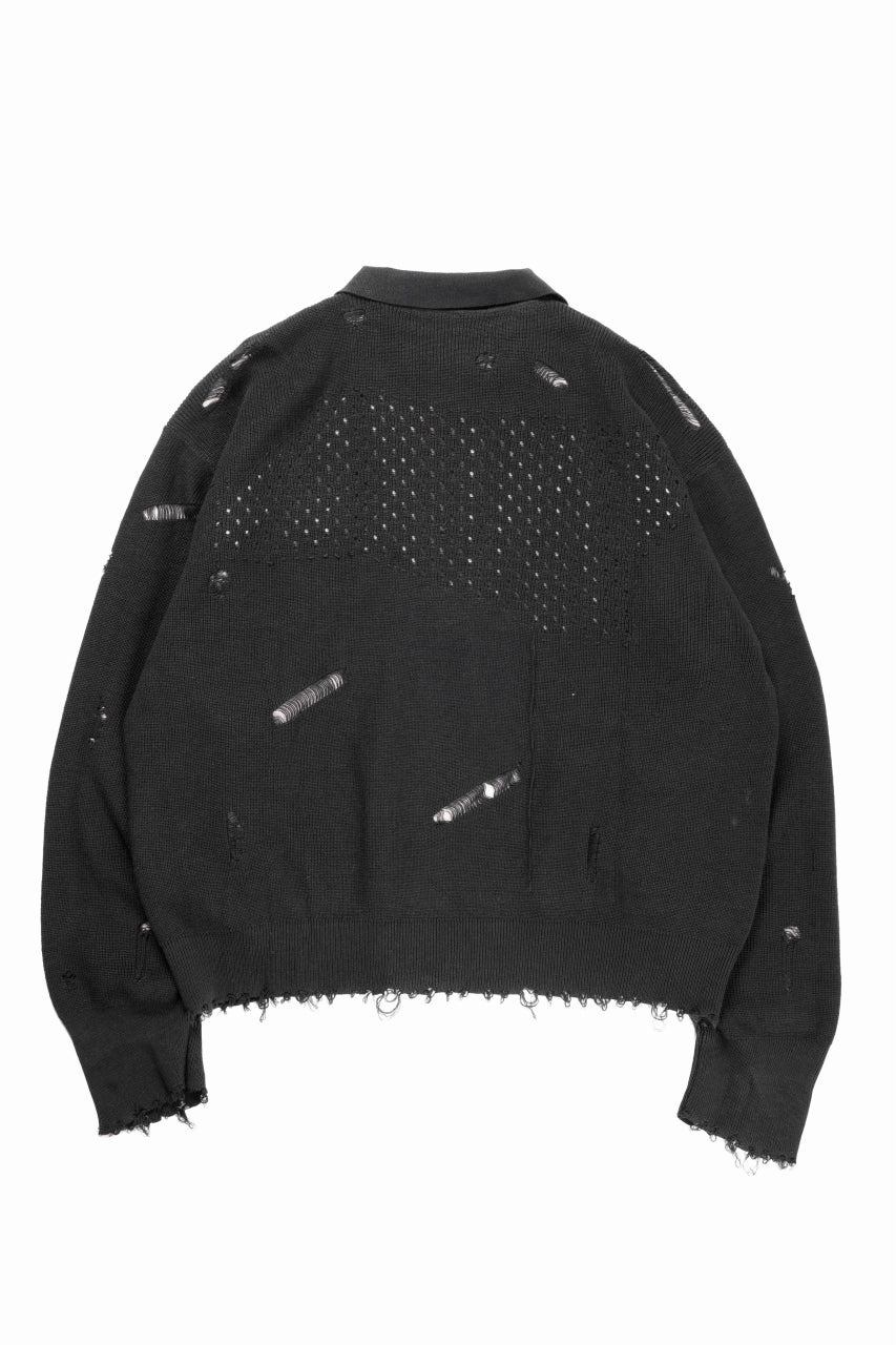 Load image into Gallery viewer, Professor.E DESTROYED KNIT JACKET (BLACK)