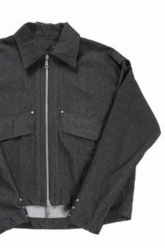 Load image into Gallery viewer, A.F ARTEFACT TUCK SLEEVE JACKET / RAW DENIM (BLACK)