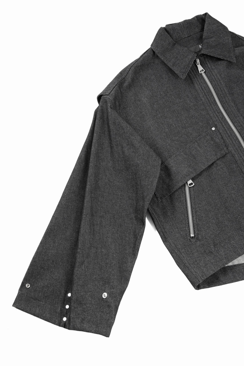 Load image into Gallery viewer, A.F ARTEFACT TUCK SLEEVE JACKET / RAW DENIM (BLACK)