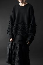 画像をギャラリービューアに読み込む, F/CE. DUAL TEXTURE SHIFTED LINES KNIT (BLACK)