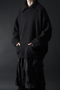 画像をギャラリービューアに読み込む, F/CE. REVERSE PATTERN COLLAR KNIT (BLACK)
