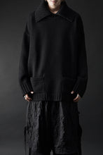画像をギャラリービューアに読み込む, F/CE. REVERSE PATTERN COLLAR KNIT (BLACK)