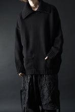 画像をギャラリービューアに読み込む, F/CE. REVERSE PATTERN COLLAR KNIT (BLACK)