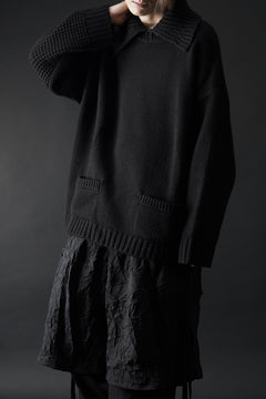 画像をギャラリービューアに読み込む, F/CE. REVERSE PATTERN COLLAR KNIT (BLACK)