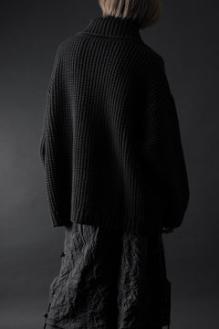 画像をギャラリービューアに読み込む, F/CE. REVERSE PATTERN COLLAR KNIT (BLACK)